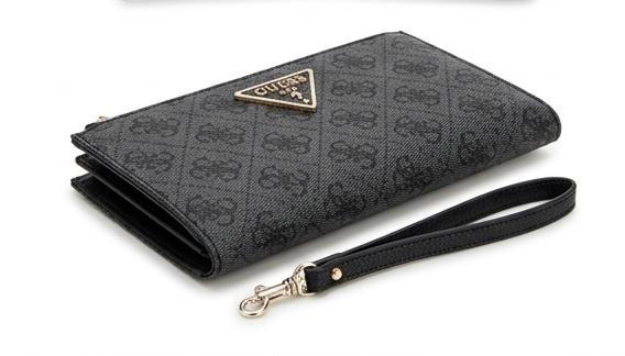 GUESS Women's Signature Logo Long Wallet - Black & Charcoal #9