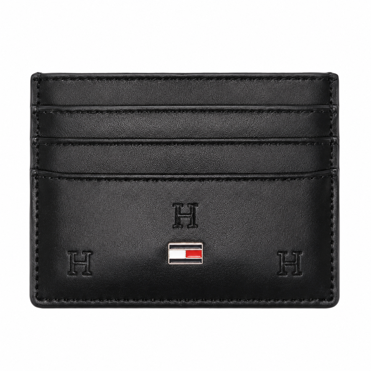 Tommy Hilfiger Monogram Detail Leather Card Holder