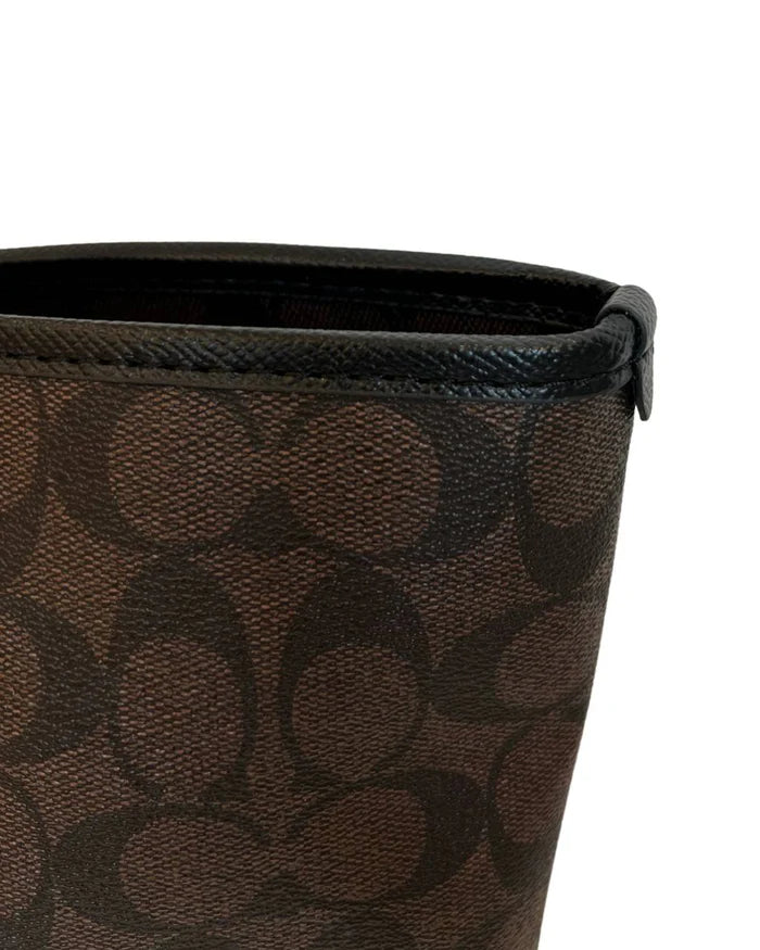 COACH City Tote in Signature Canvas - Brown & Black #12