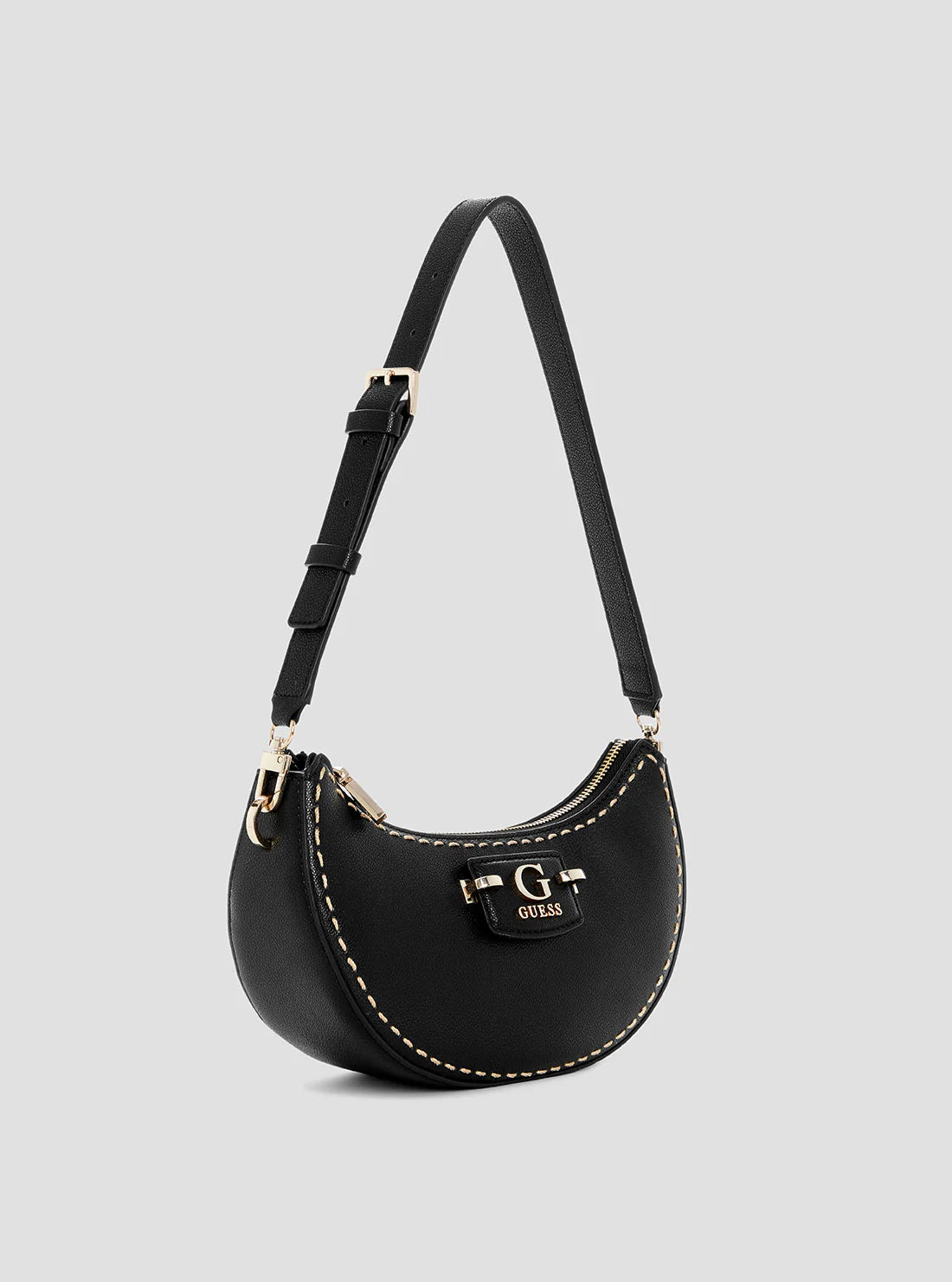 Guess Midnight Black Crescent Hobo Bag #173
