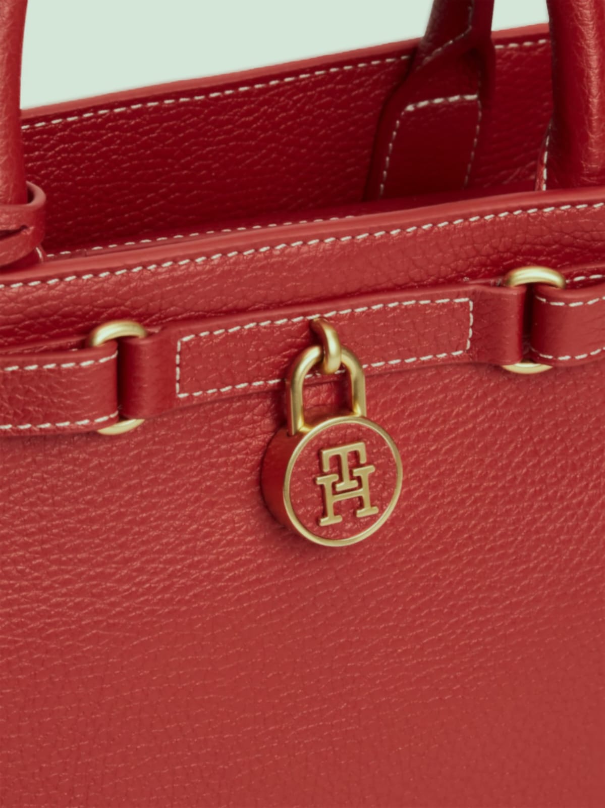 Tommy Hilfiger Locked Satchel – Deep Cherry Red #54