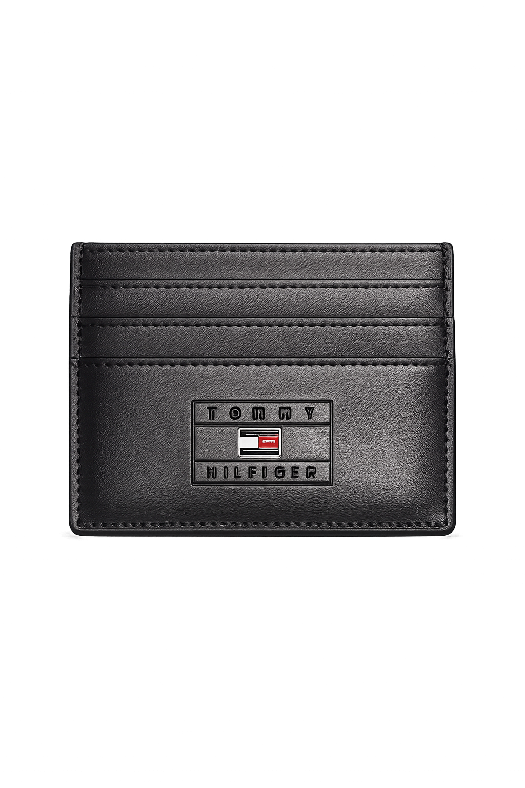 Tommy Hilfiger Logo Plaque Card Holder - Sleek Leather