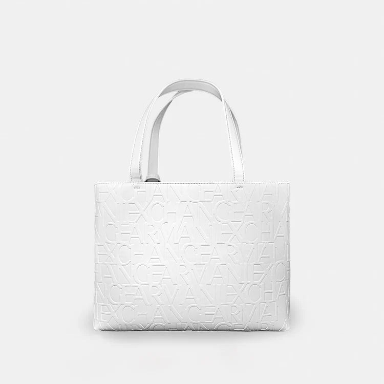 A|X Armani Exchange Medium Tote Bag – White Logo Design, Everyday Chic Style #12