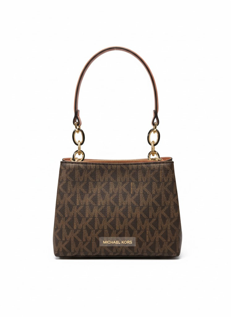 Michael Kors Jet Set Large Logo Shoulder Bag - Brown/Acorn # 13