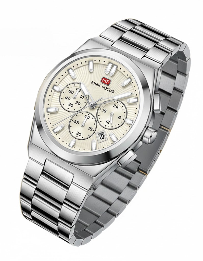 Timeless Sophistication Mini Focus MF0610G | Classic Silver & Cream
