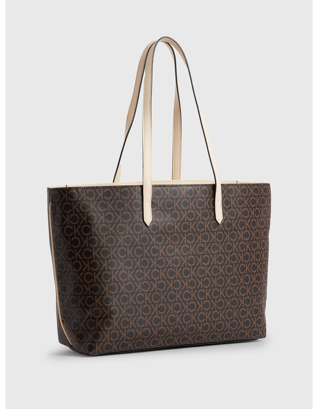 Calvin Klein Monogram Tote Bag - Espresso Brown #13