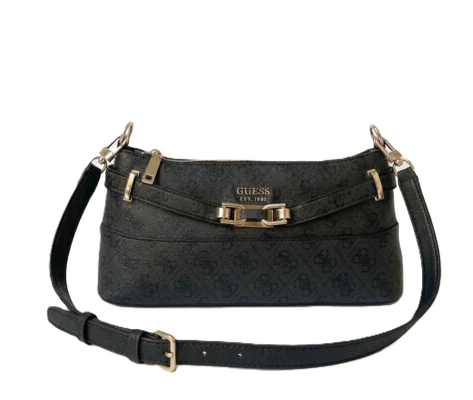 Guess Midnight Black Monogram Crossbody Bag #176
