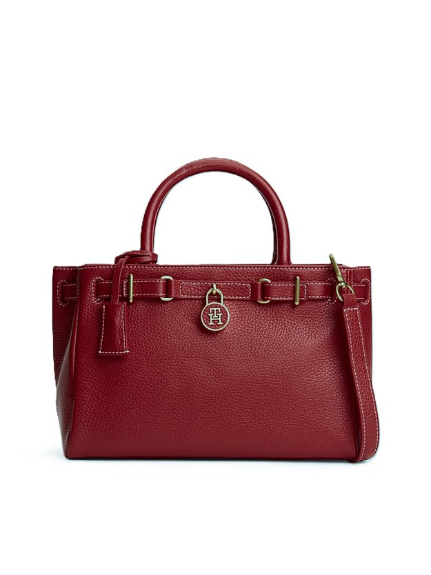 Tommy Hilfiger Locked Satchel – Deep Cherry Red #54