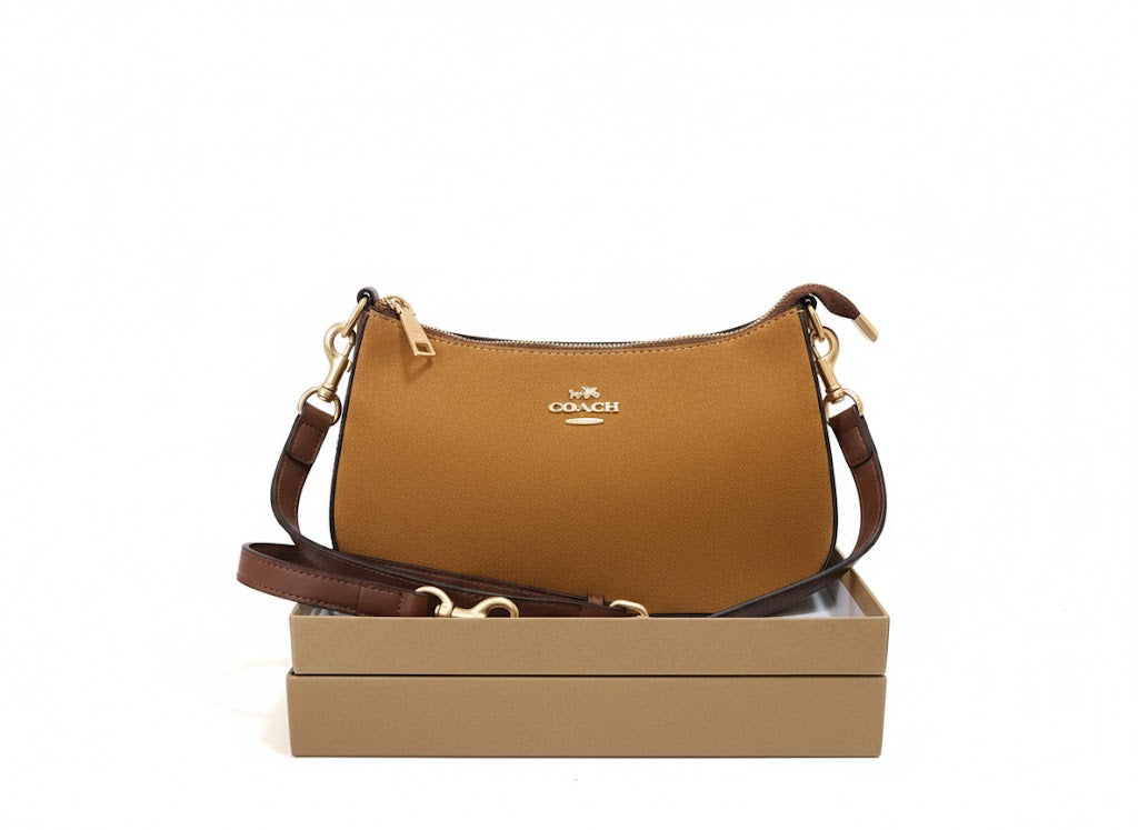 COACH Mini Heritage Bag – Tan Suede with Icon #23