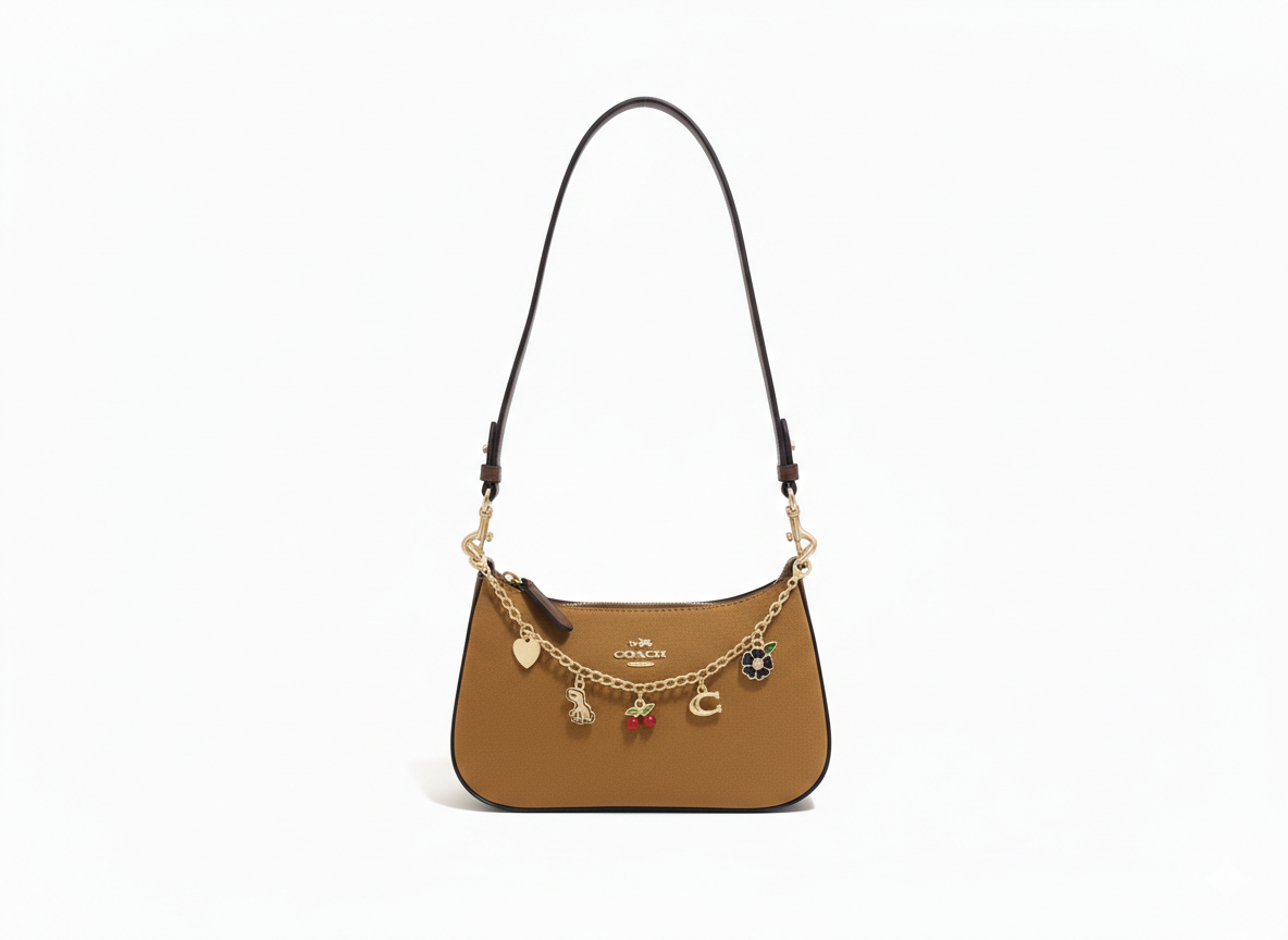 COACH Mini Heritage Bag – Tan Suede with Icon #23