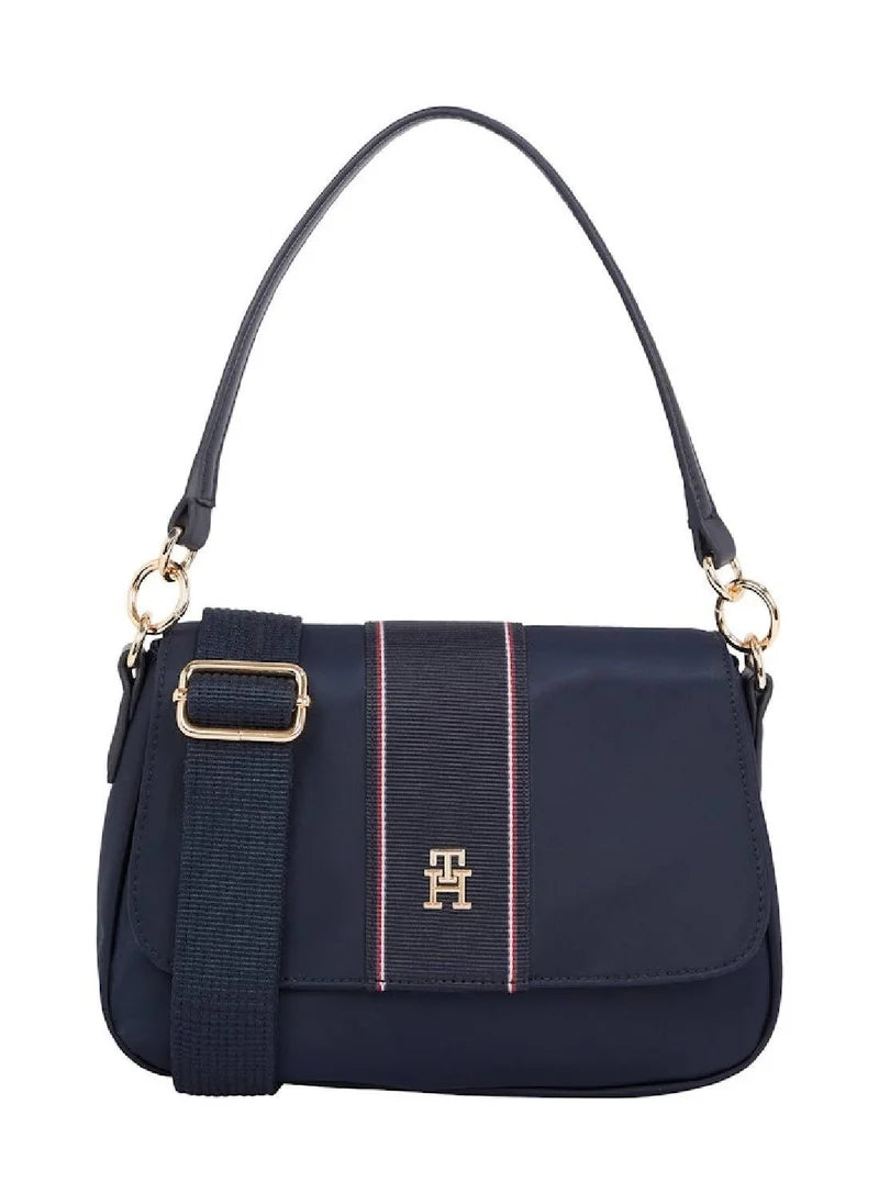 Tommy Hilfiger Signature Stripe Shoulder Bag – Classic Navy Blue, Versatile Dual-Strap Design #5