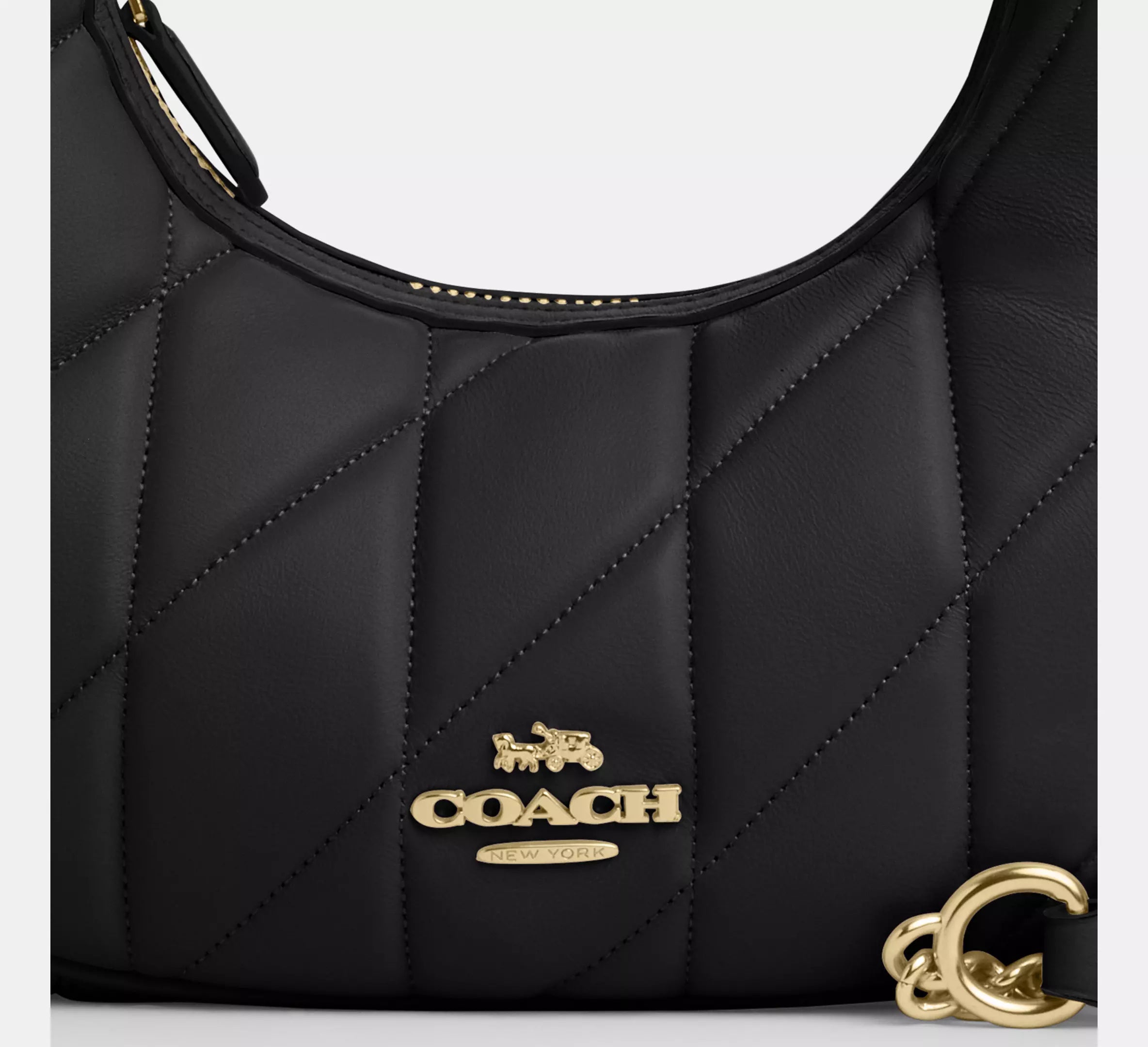 COACH Teri Shoulder Bag in Quilted Black Leather #8