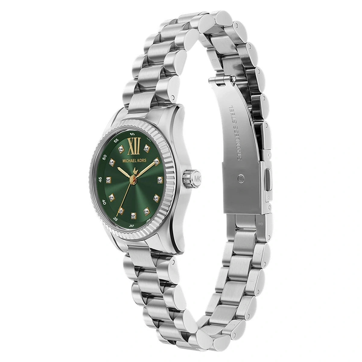 Michael Kors Lennox Silver-Tone Green Dial | Model MK7580