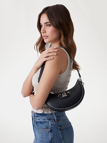 Guess Midnight Black Crescent Hobo Bag #173