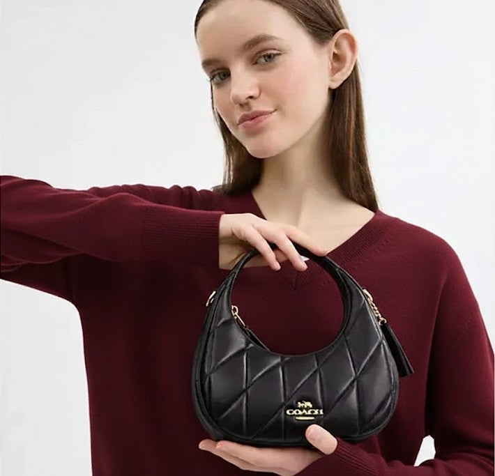 COACH Teri Shoulder Bag in Quilted Black Leather #8