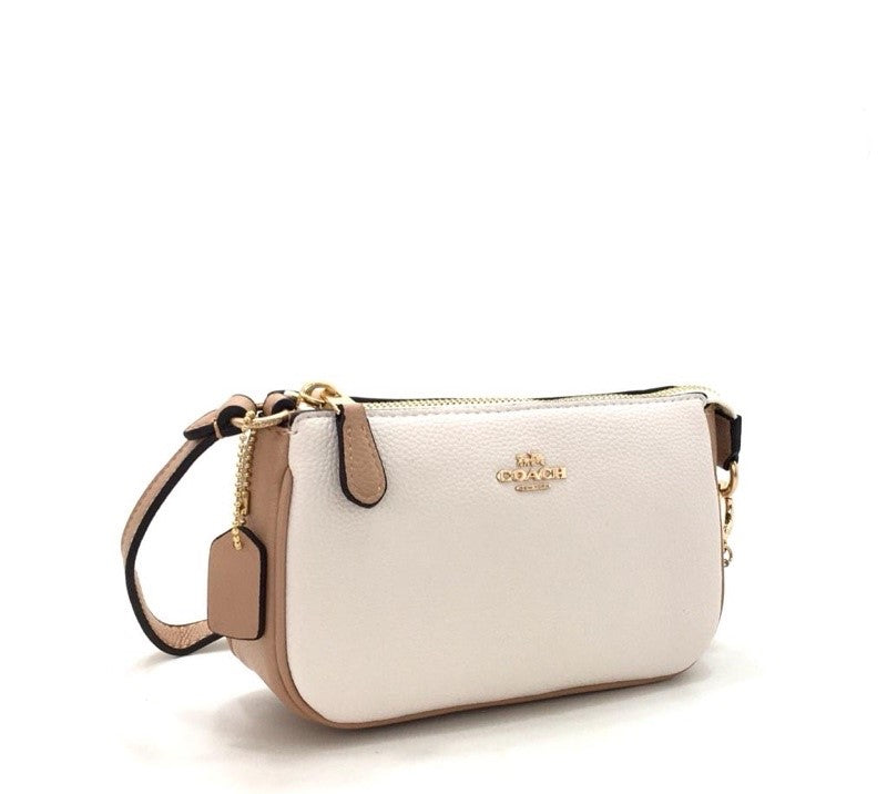 COACH Leather Mini Shoulder Bag – Ivory & Tan #26