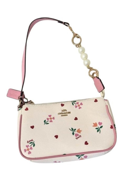 Coach Nolita 19 Wristlet in Signature Canvas with Heart Petal Print & Extended Chain – Light Khaki Multi #36