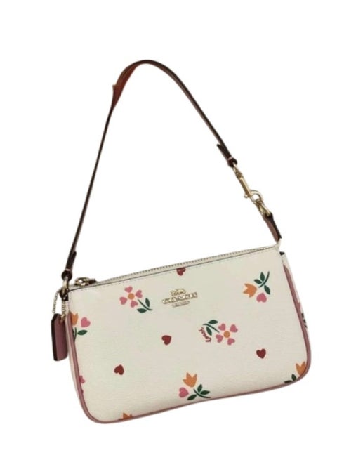 Coach Nolita 19 Wristlet in Signature Canvas with Heart Petal Print & Extended Chain – Light Khaki Multi #36