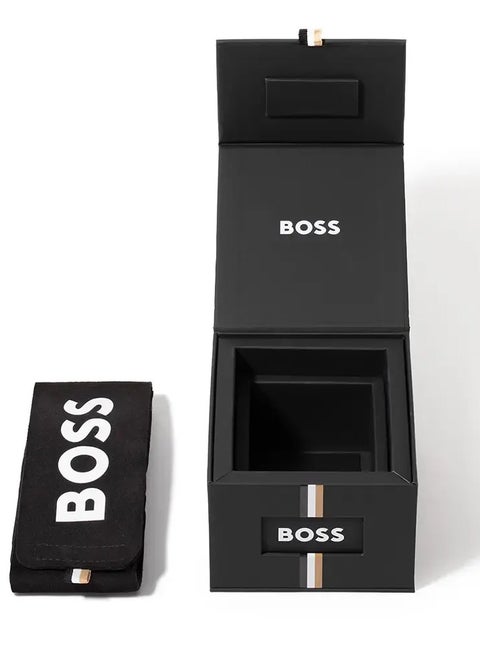 Hugo Boss Strike Chronograph Men's Watch – Model 1514240 | 41mm Stainless Steel, Blue Dial, Tachymeter Bezel