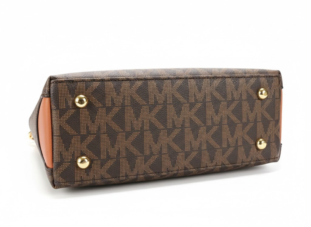 Michael Kors Jet Set Large Logo Shoulder Bag - Brown/Acorn # 13