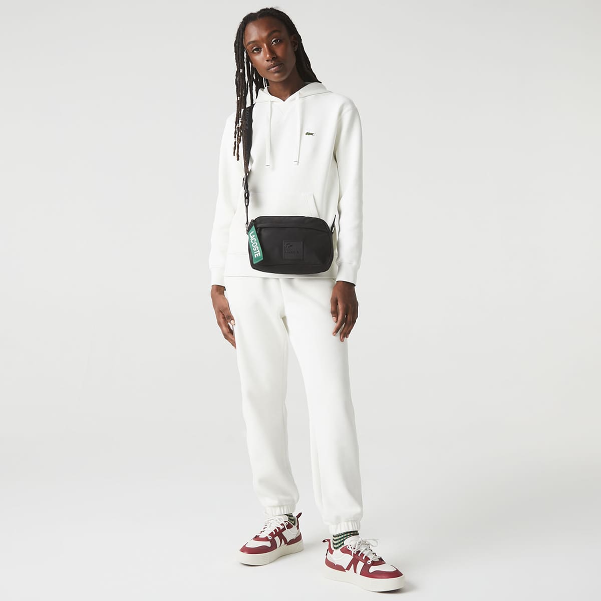 Lacoste Unisex Black Matte Messenger Bag #7