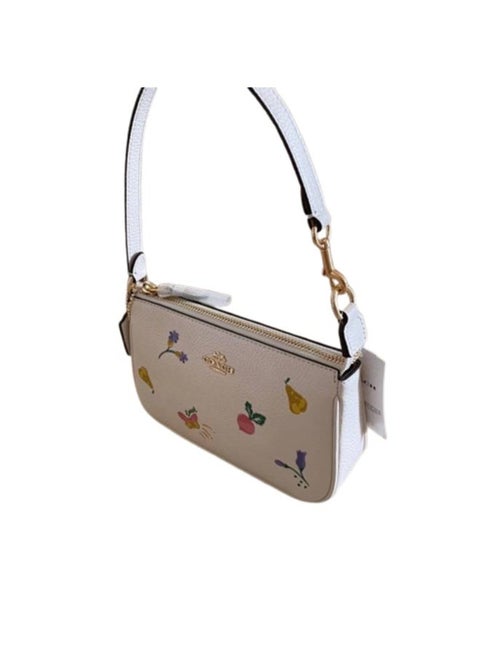 Coach Nolita 19 Leather Wristlet Handbag with Daisy Embroidery – White #37