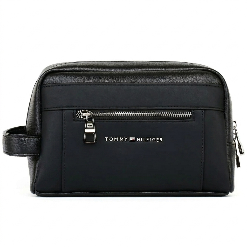 Tommy Hilfiger Black Leather Handbag For Men #37