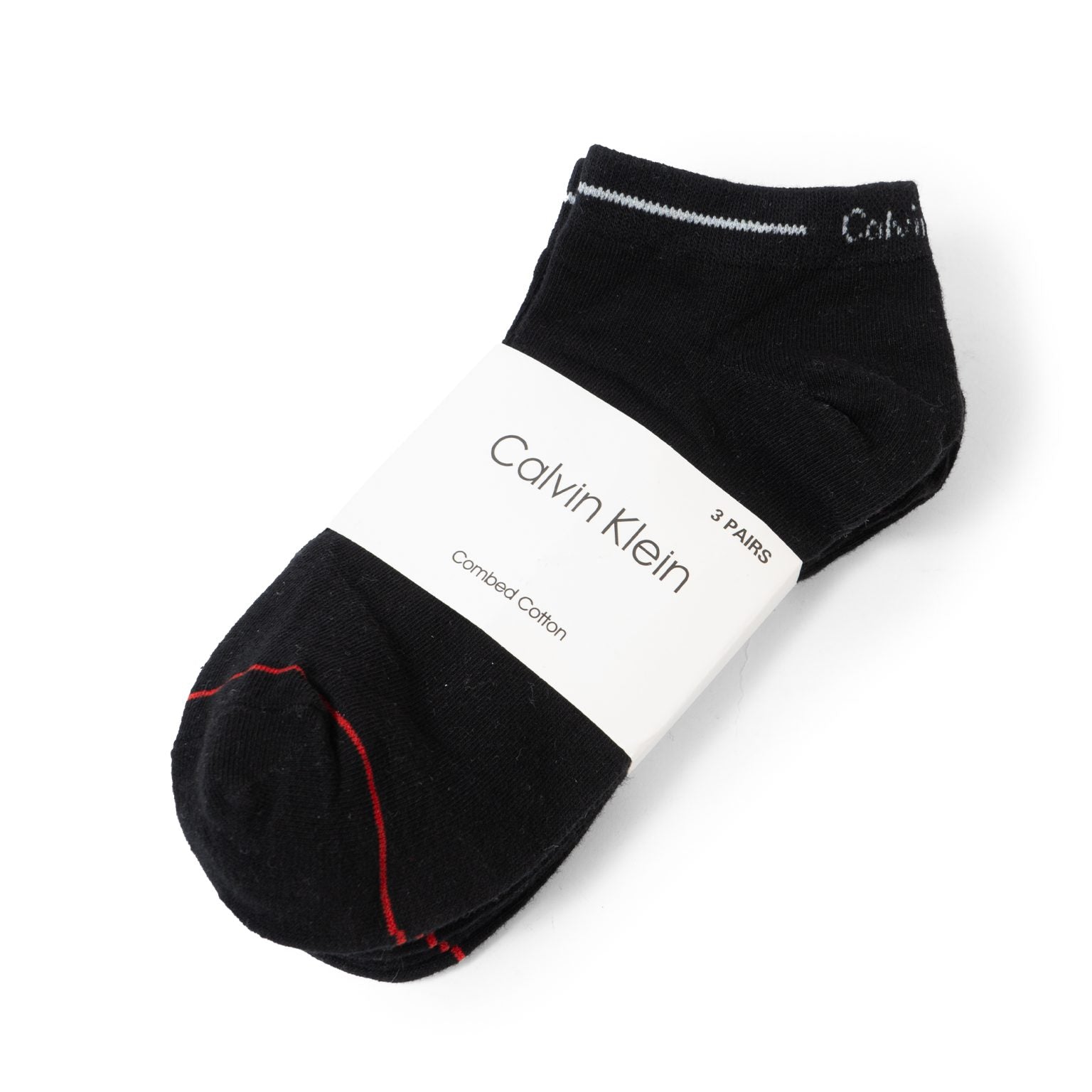 Calvin Klein Combed Cotton Ankle Socks (3-Pair Pack) – Grey Marl with Red Stripe, Unisex Everyday Comfort #10