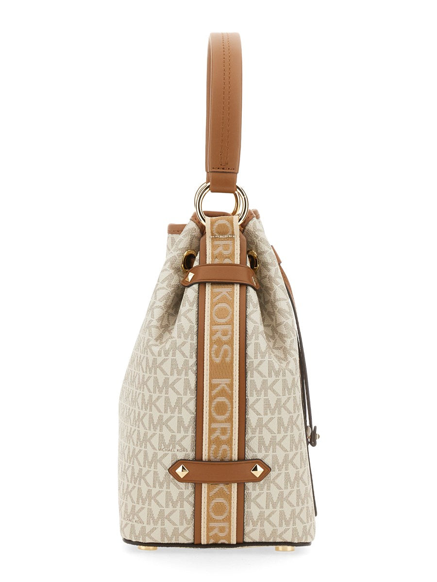 Michael Kors Suri Small Logo Bucket Bag - Vanilla/Acorn #10