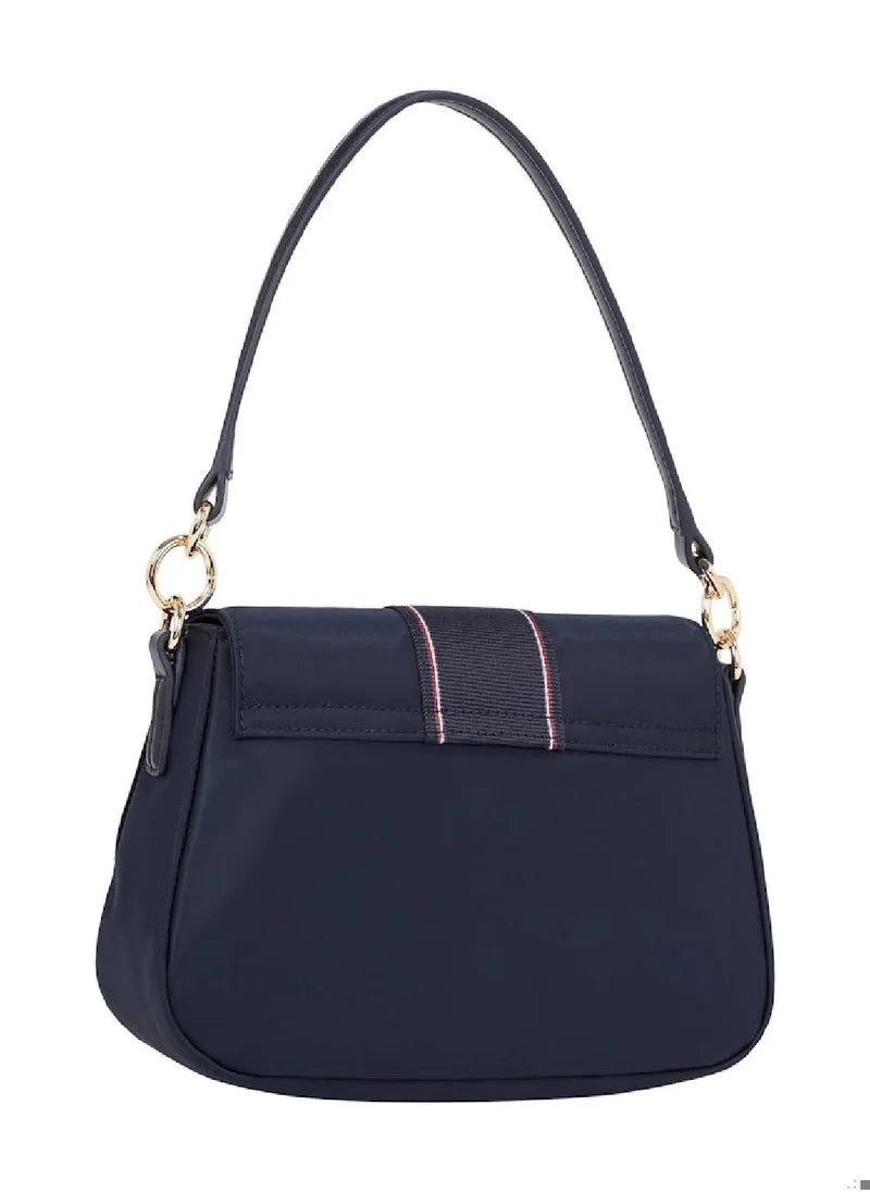 Tommy Hilfiger Signature Stripe Shoulder Bag – Classic Navy Blue, Versatile Dual-Strap Design #5