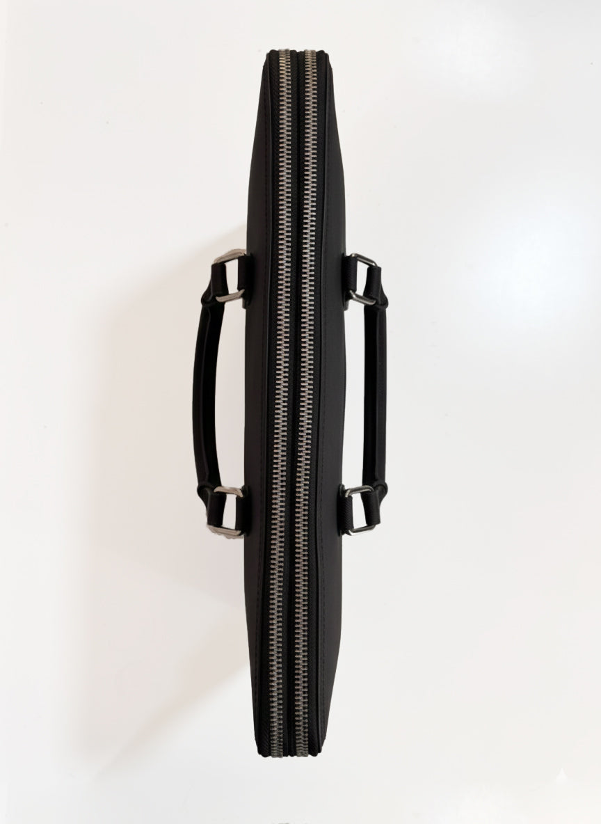 Lacoste Black Leather Laptop Bag #1