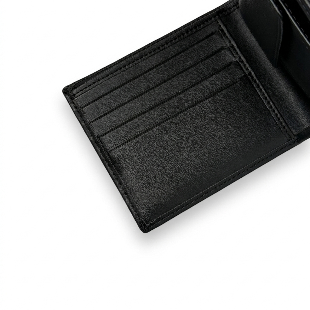 HUGO BOSS Men’s Leather Wallet & Card Holder Set - Black #04