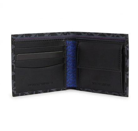 Tommy Hilfiger Men's Monogram Geometric Wallet - Black & Grey #74