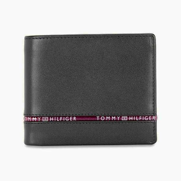 TH Men’s Signature Stripe Leather Bifold Wallet #57