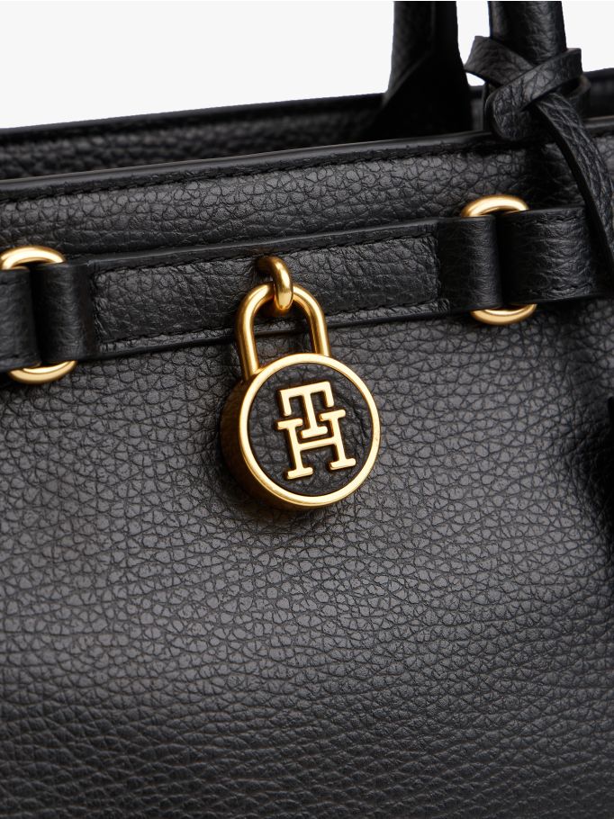 Tommy Hilfiger Essential Leather Satchel – Classic Black #53