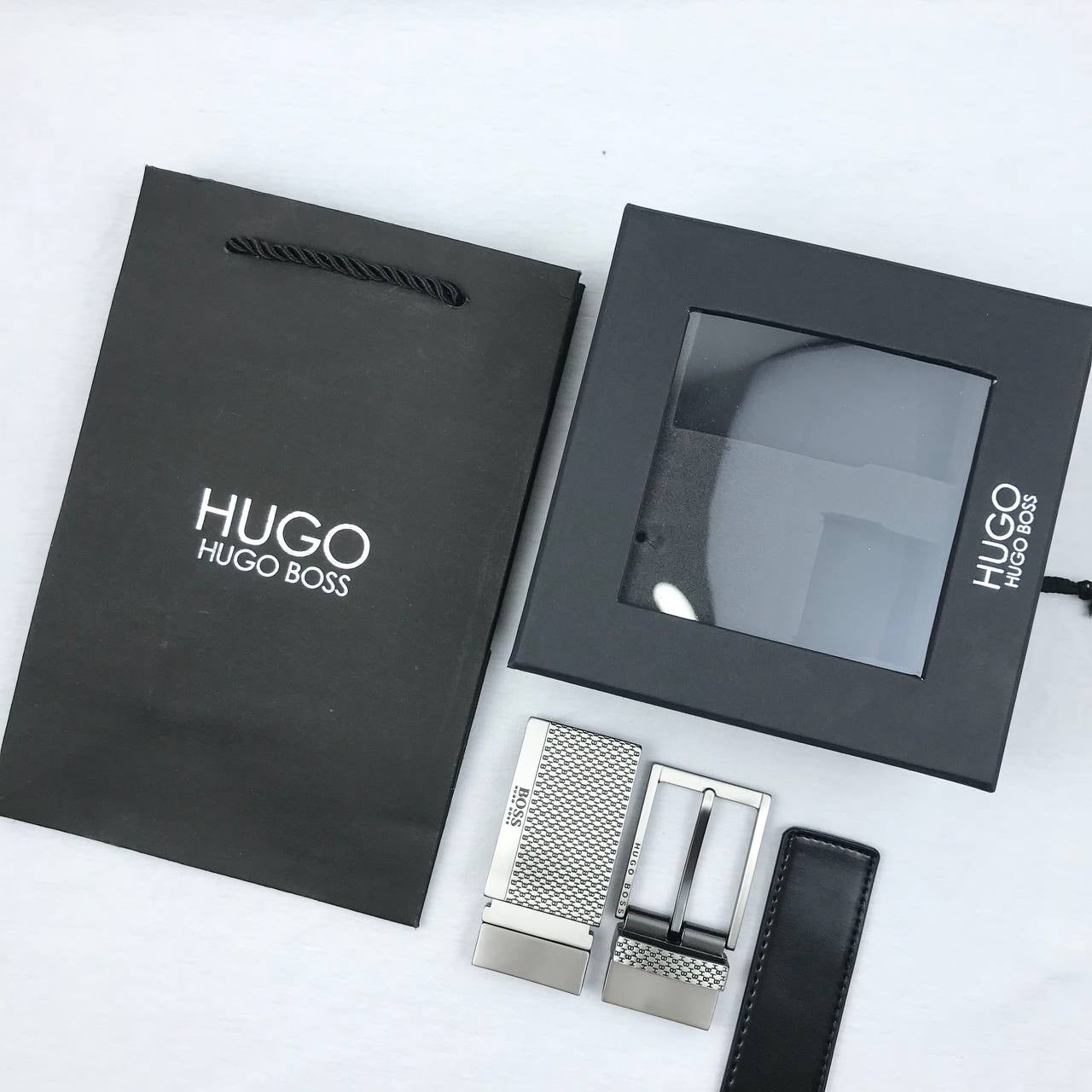 Hugo Boss Men’s Leather Belt  Set | 2-Interchangeable Buckles #1