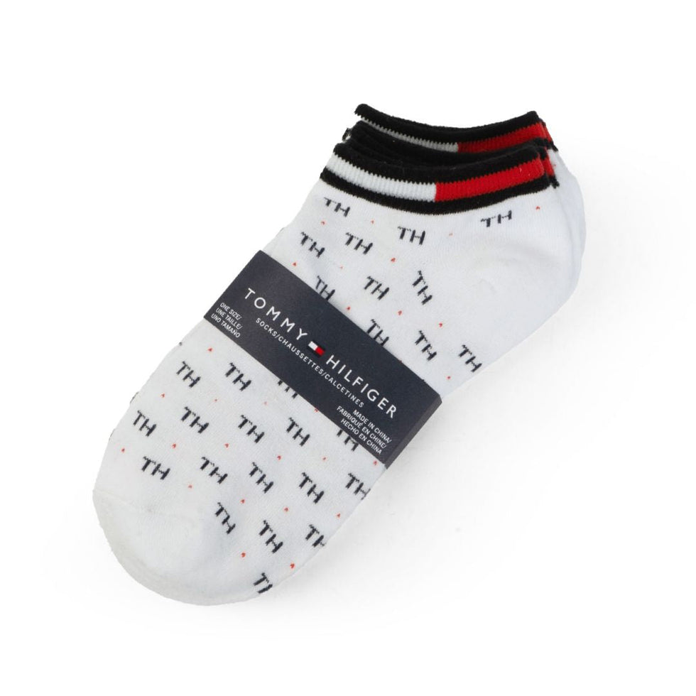 Tommy Hilfiger Multi-Flag Ankle Socks (3-Pair Pack) – Allover Logo Print, Unisex Heritage Comfort #07