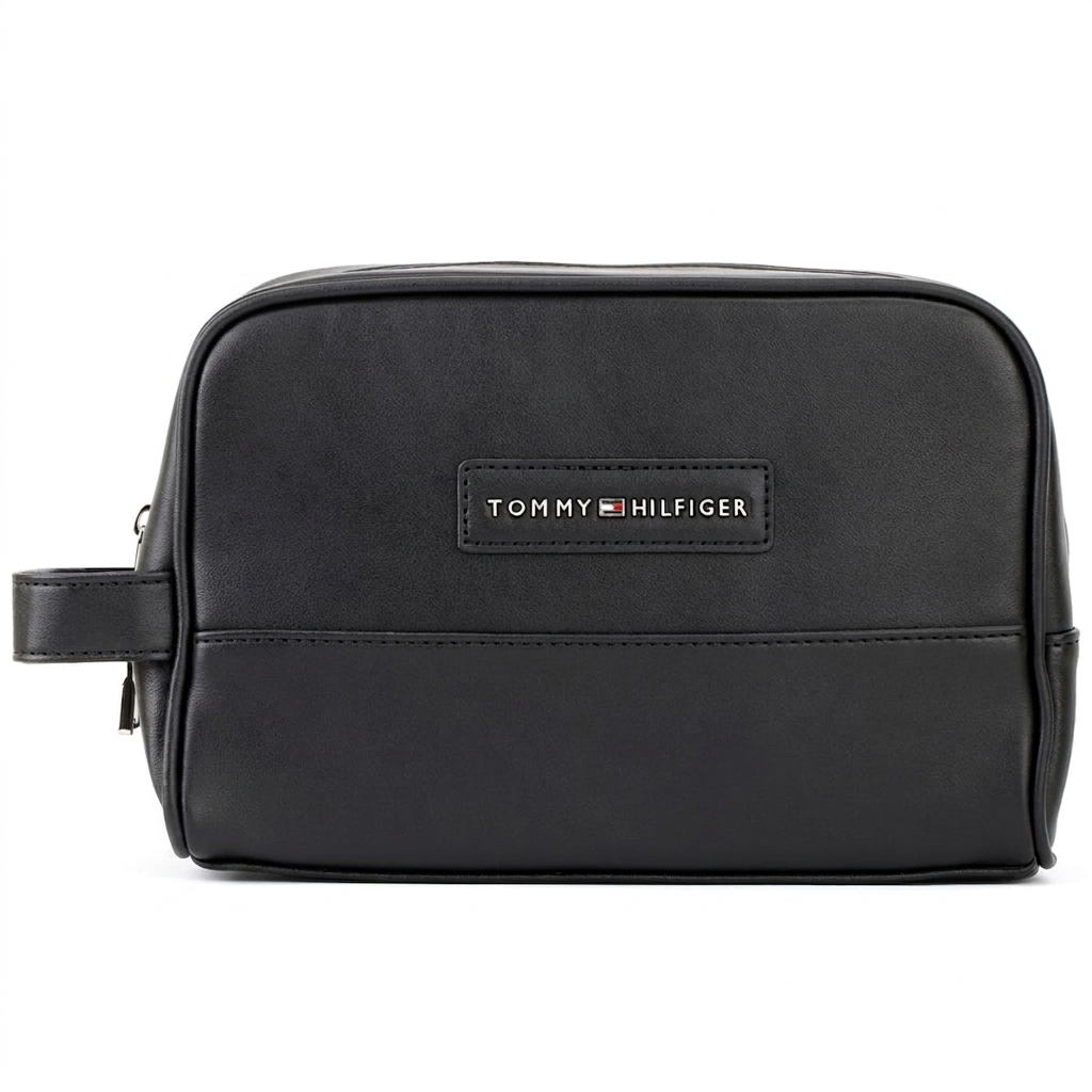 Tommy Hilfiger Minimalist Black Toiletry & Essentials Bag #38