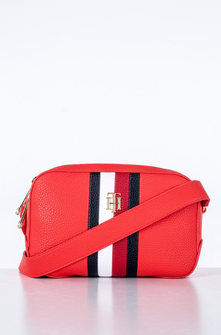 Tommy Hilfiger Signature Crossbody Bag – Red Pebbled Leather #15