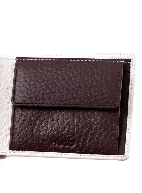 HUGO Men’s Embossed Logo Textured Wallet - Off-White #6