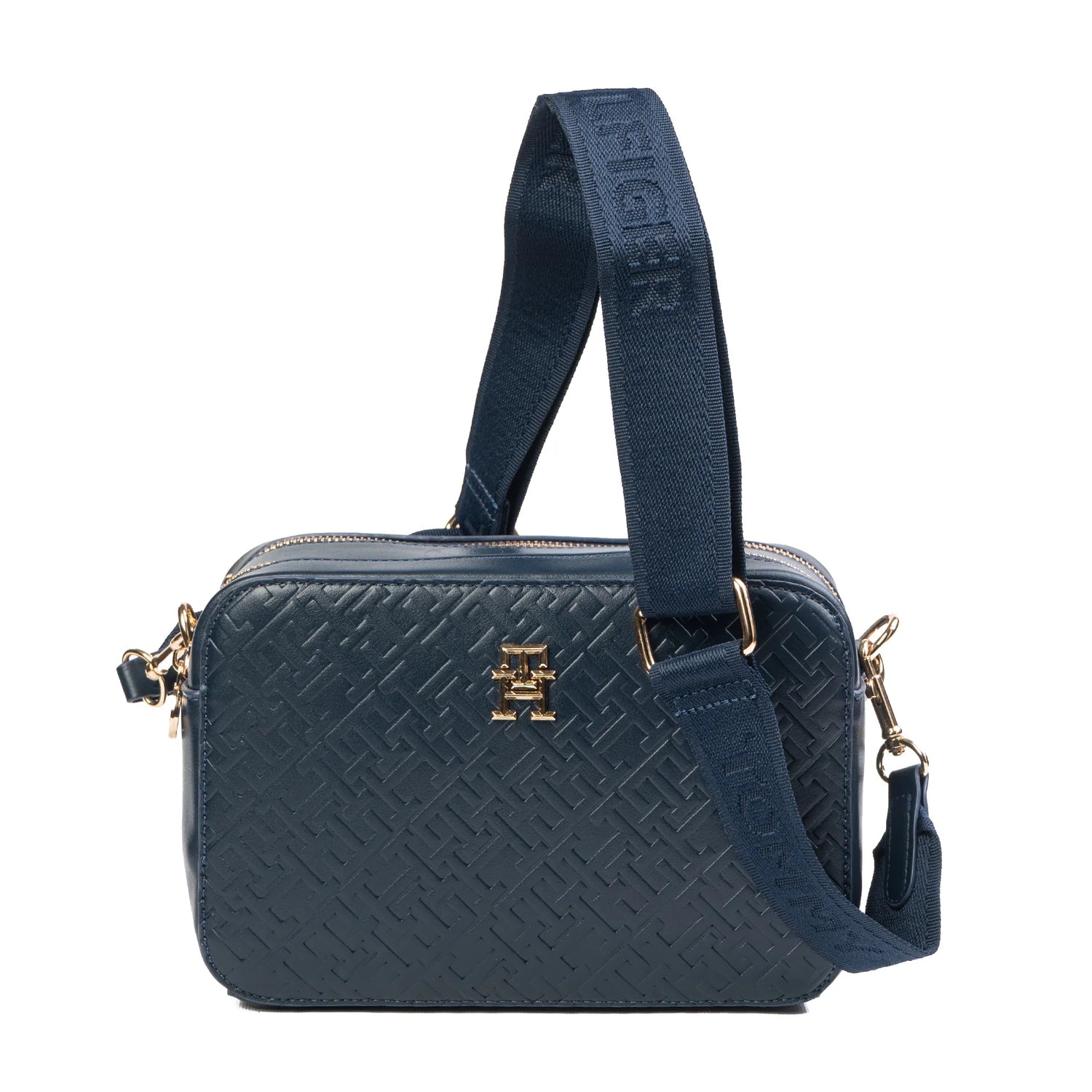 Tommy Hilfiger Women's Monogram Embossed Crossbody Camera Bag - Navy Blue #0091