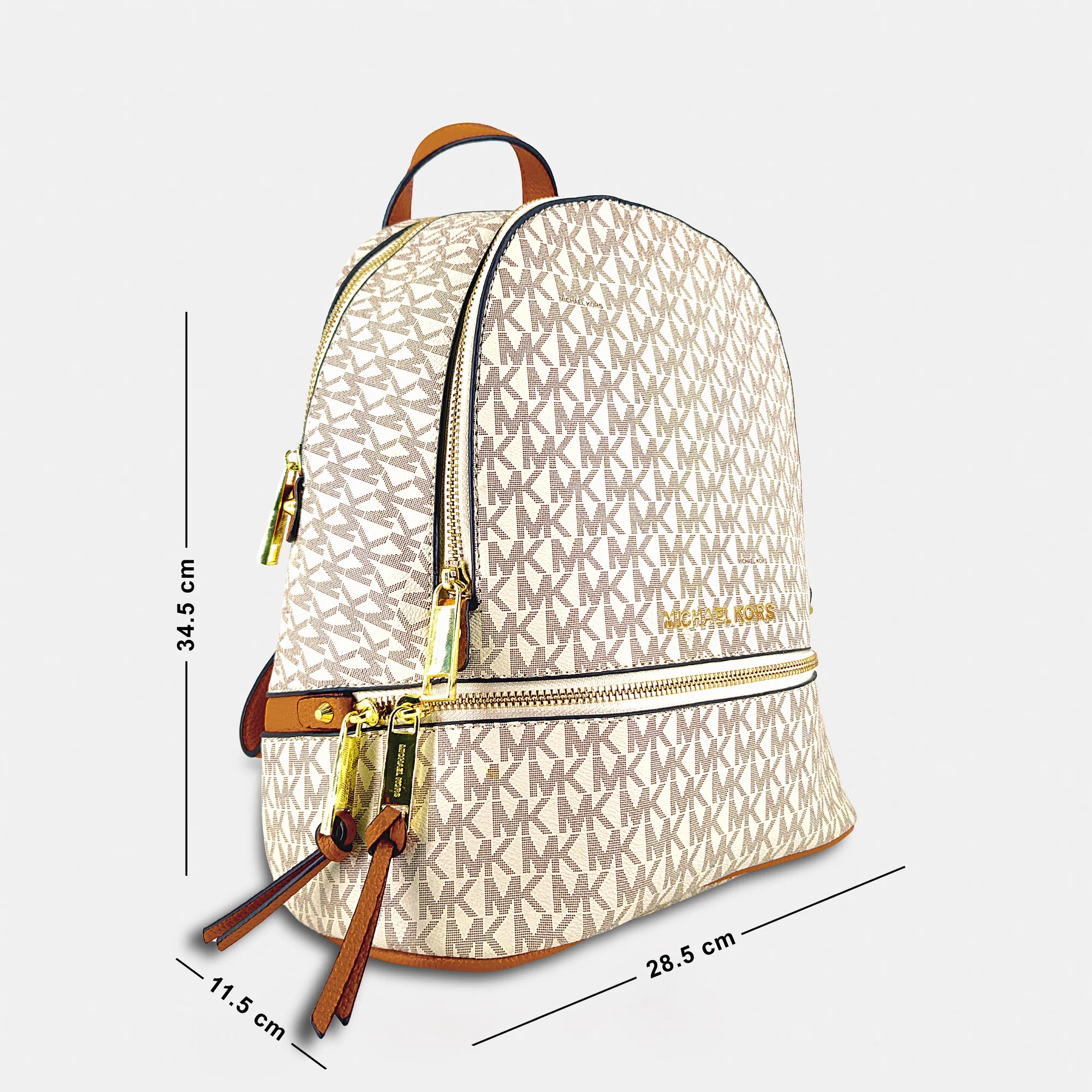 backpack featuring the classic MK signature monogram print in a rich chocolate brown #14