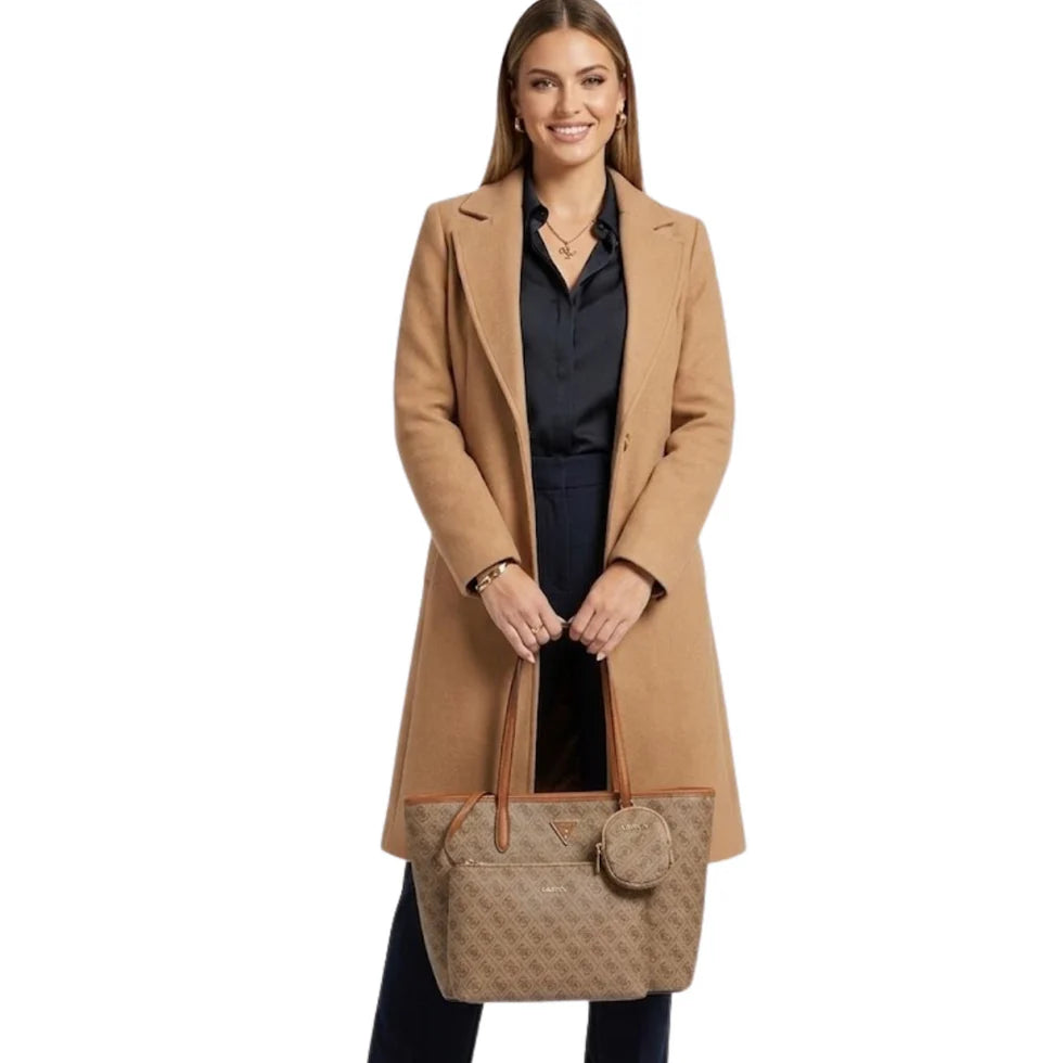 Guess Signature Brown Monogram 3-in-1 Tote Set #12