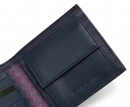 Tommy Hilfiger Men's Embossed Logo Wallet - Navy Blue #76