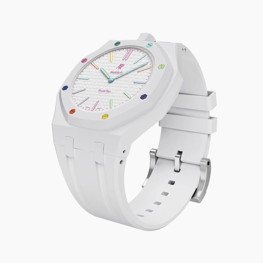 Huit Blanc Swatch x AP Royal Pop Automatic Watch & Strap