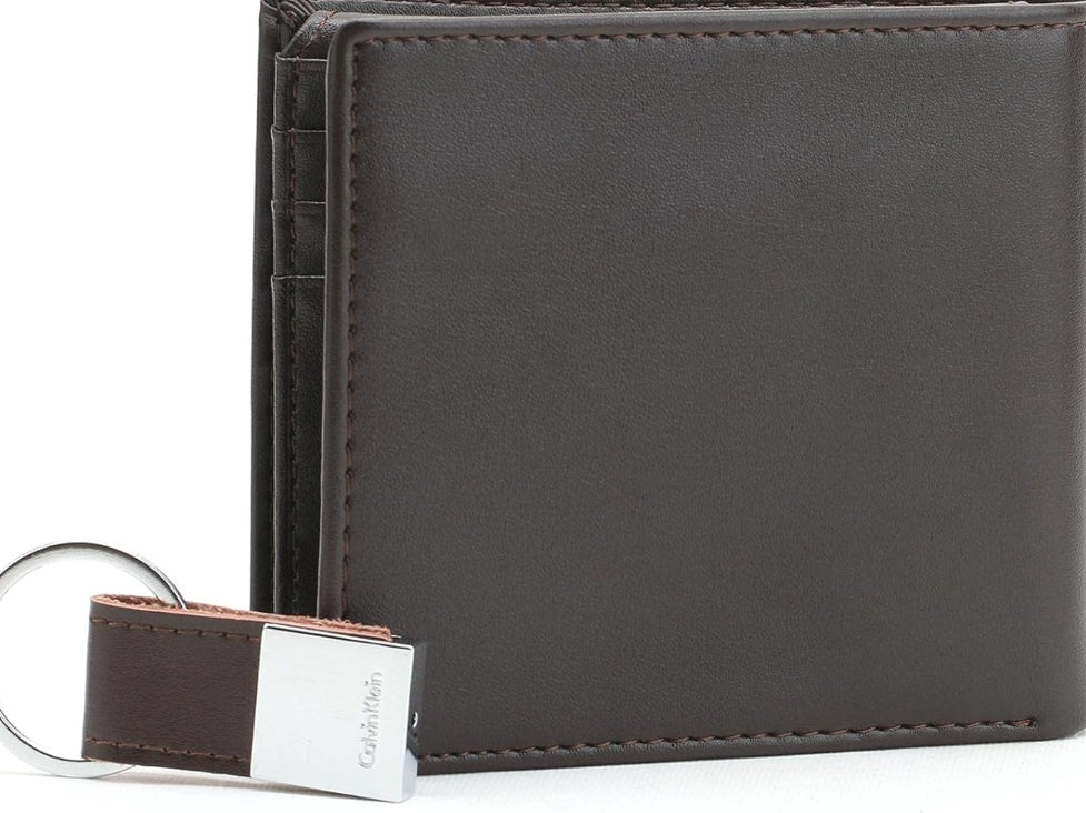 Calvin Klein Men’s 2-Piece Set: Smooth Leather Wallet & Matching Keychain #18