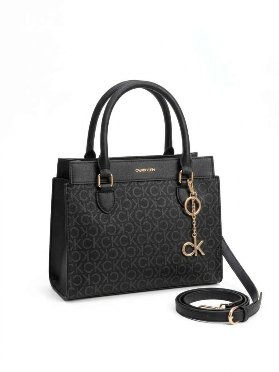 Calvin Klein Monogram Satchel - Classic Midnight Black #20