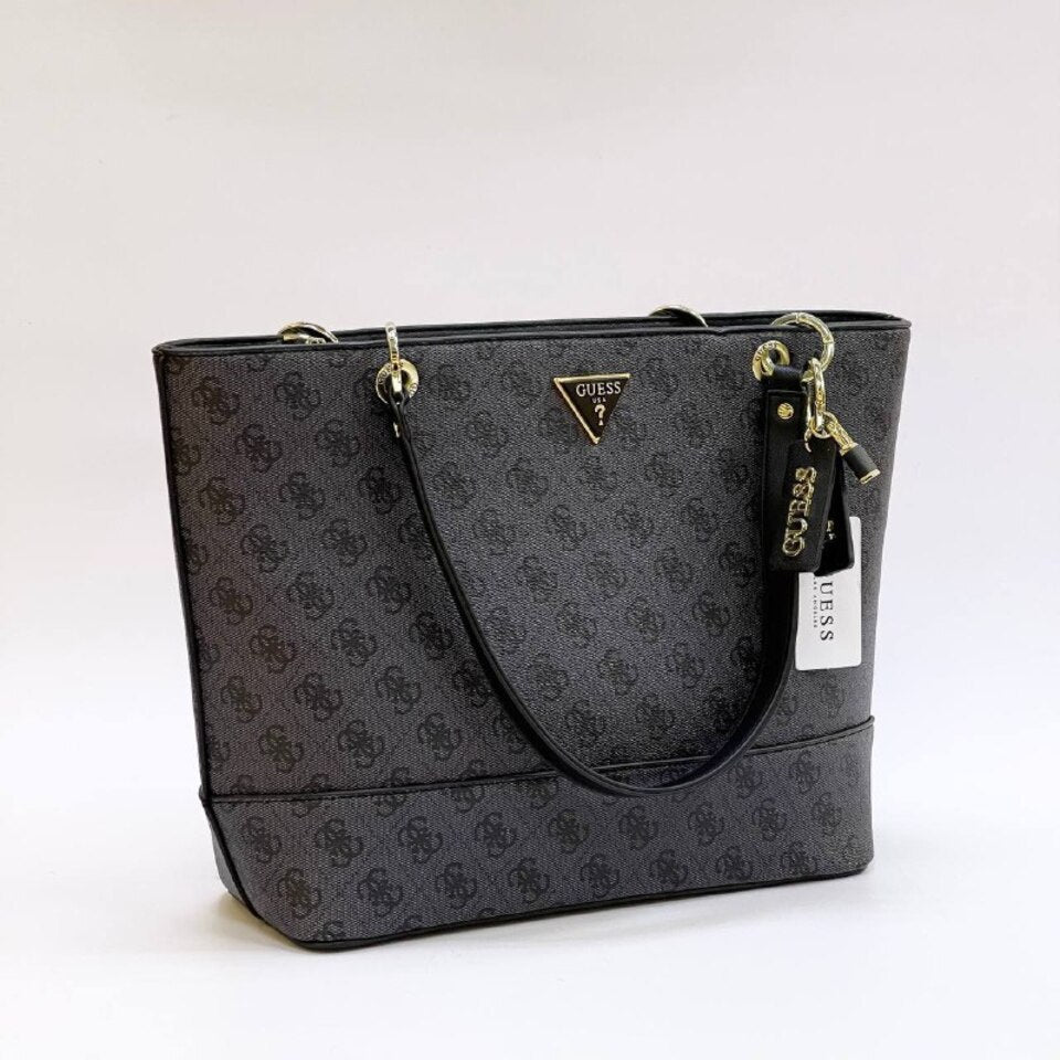 Guess Charcoal Grey Monogram Tote Bag #181