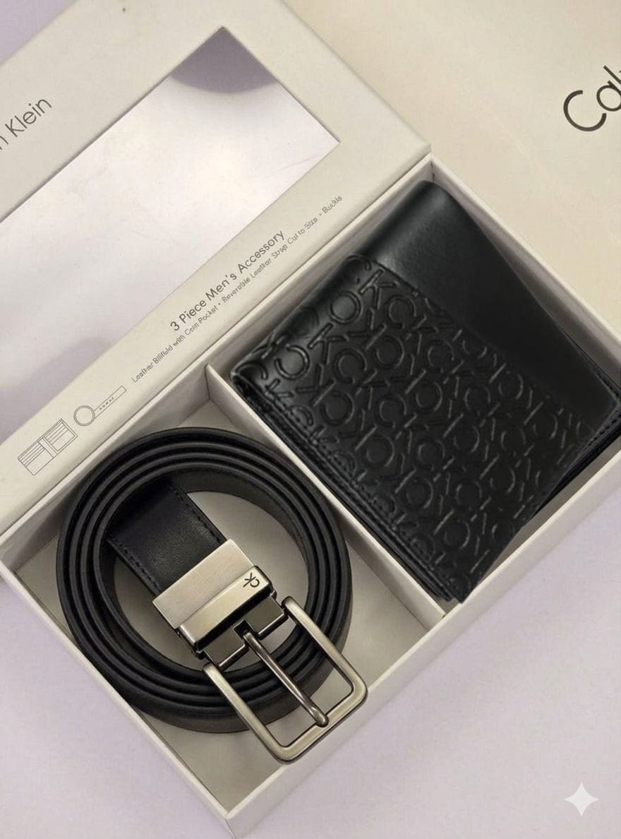 Calvin Klein Men’s Belt & Wallet Gift Set - Matte Black #19