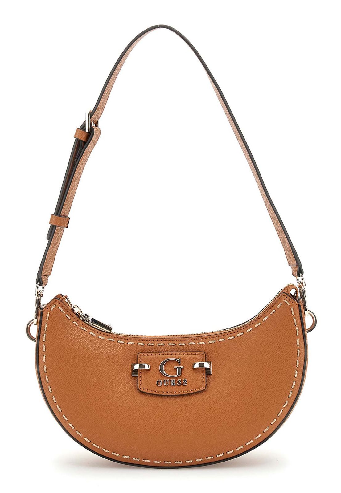 Guess Cognac Tan Crescent Hobo Bag #172